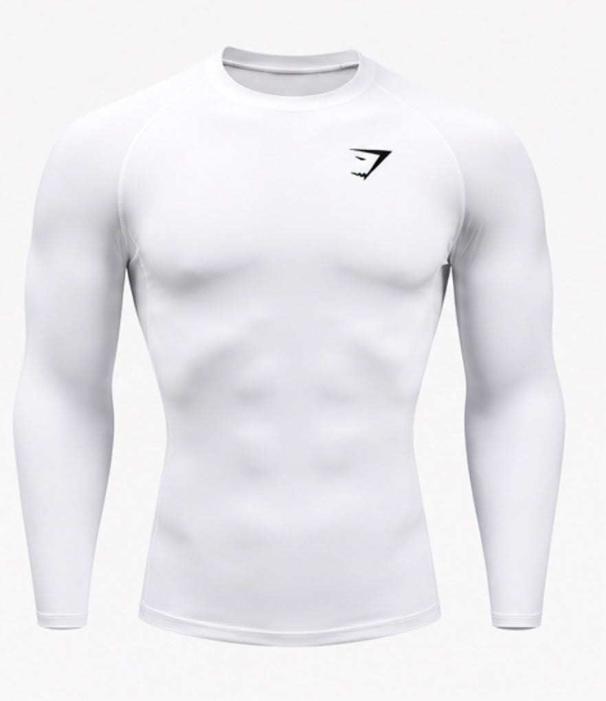 Performance Compression Long Sleeve white front