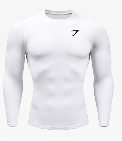 Performance Compression Long Sleeve white front