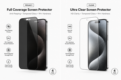 Tempered Glass Screen Protector for iPhone | Auto-Install | Privacy & Clear | 9H HD Protection