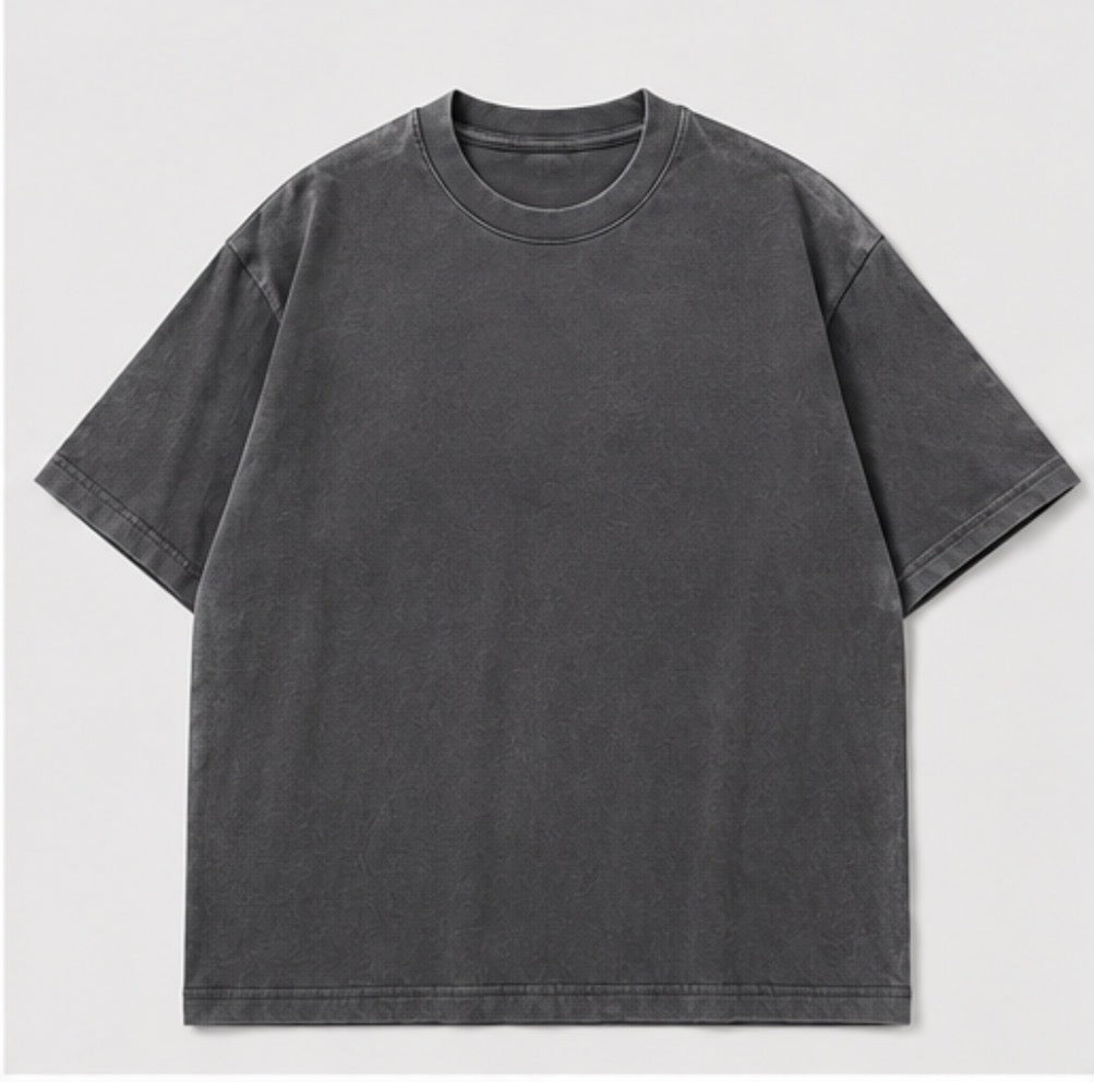 Just Kiss Me We Can Talk Later oversized tee dark grey front